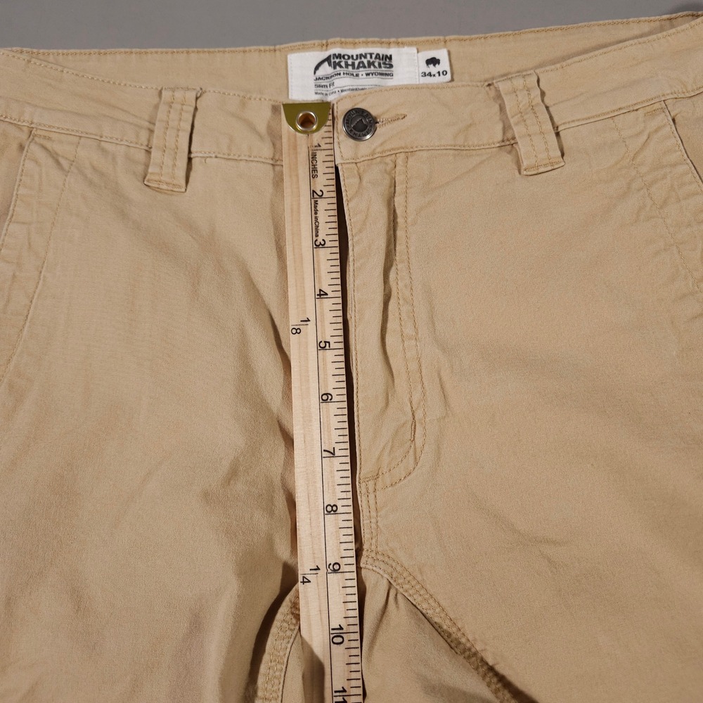 Mountain Khakis Shorts Mens 34 Tan Slim Fit Organic Cotton Stretch 10in Inseam - Picture 5 of 7